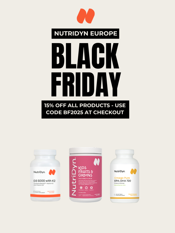 BF 2025 Mobile Banner 600 x 800 px Nutridyn Black Friday Deal Use Code BF2025 at checkout